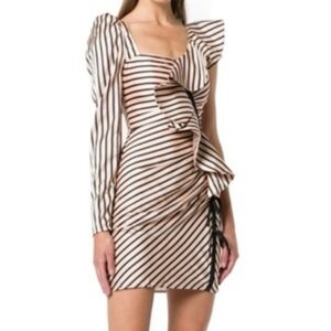 Self Portrait Asymmetric Ruffle Dress